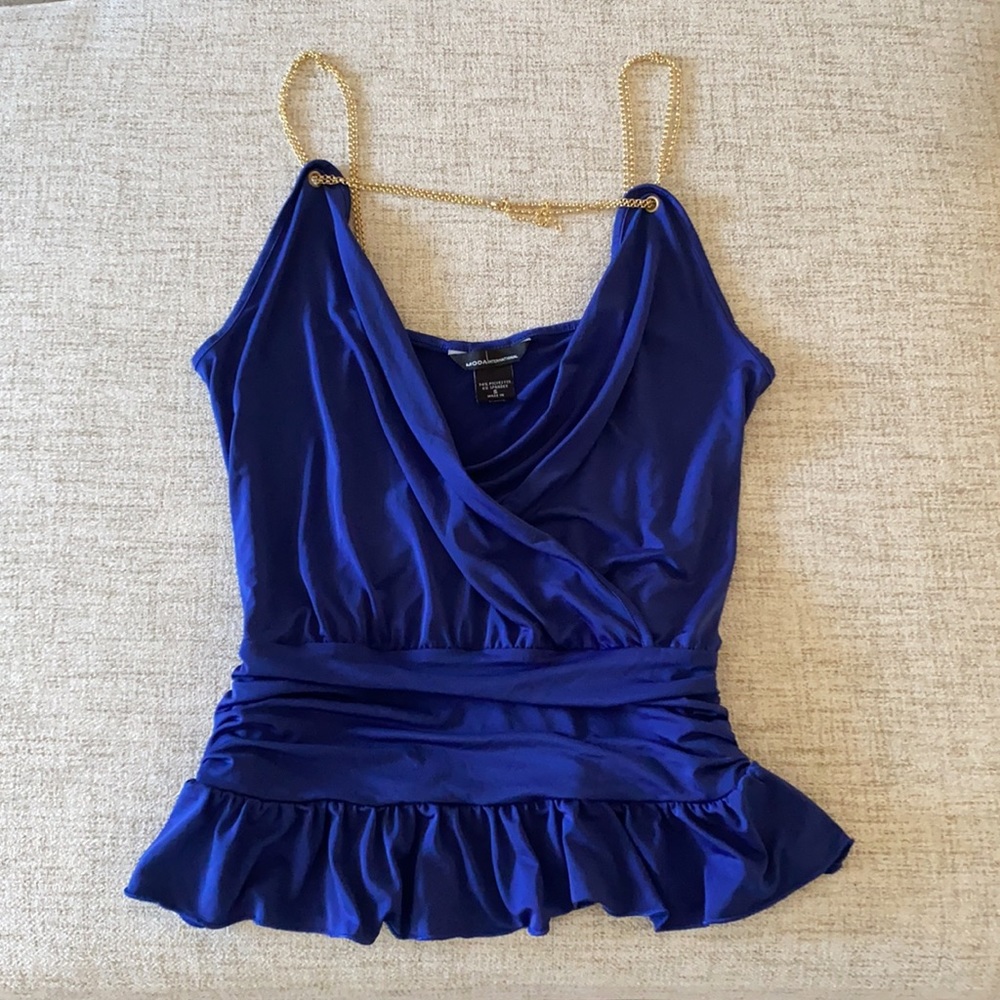 🪞 victorias secret silky cowl neck chain strap  top